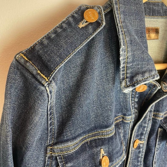 MOTHER Belted Veteran Denim Jacket in Wicked Wildflower wash XS - Picture 9 of 13